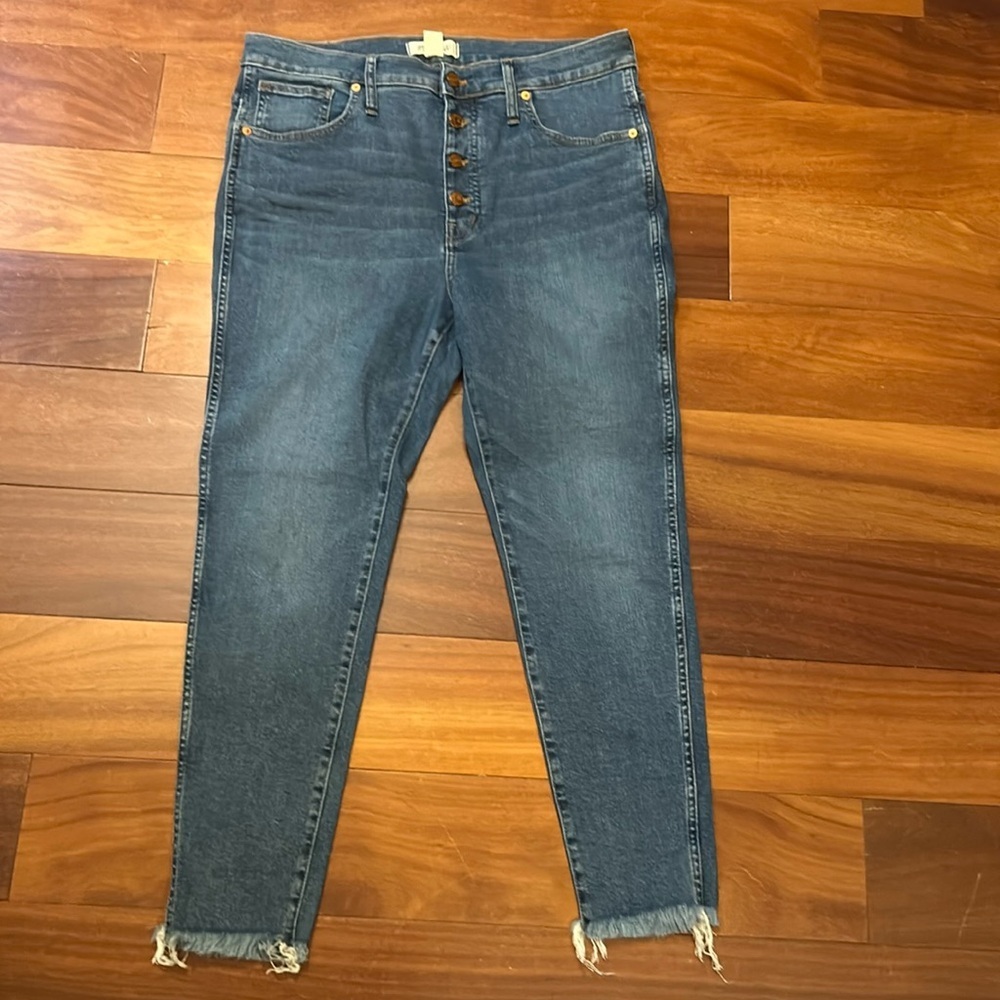 Madewell 10” high rise skinny with button fly 32 petite